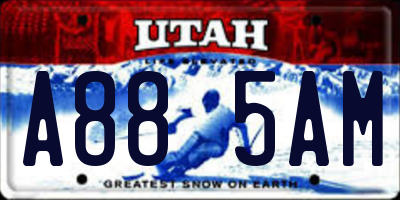 UT license plate A885AM
