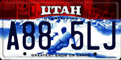 UT license plate A885LJ