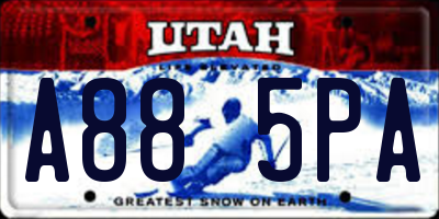UT license plate A885PA