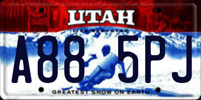 UT license plate A885PJ