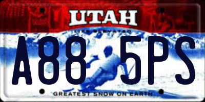 UT license plate A885PS