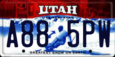 UT license plate A885PW