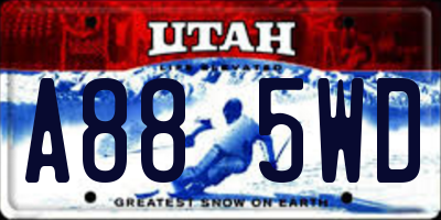 UT license plate A885WD