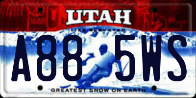UT license plate A885WS