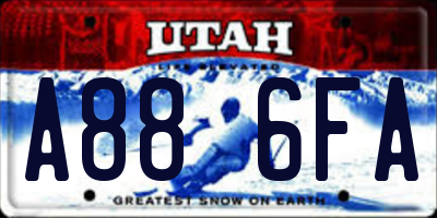 UT license plate A886FA
