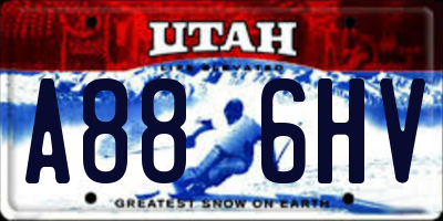 UT license plate A886HV