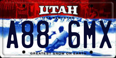 UT license plate A886MX