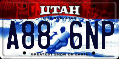 UT license plate A886NP