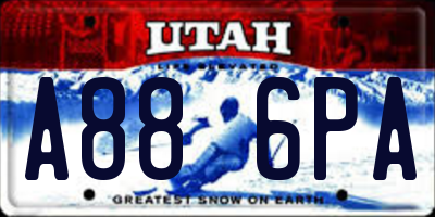UT license plate A886PA