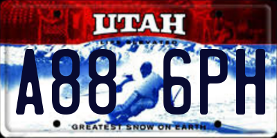 UT license plate A886PH