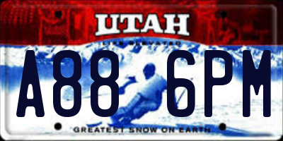 UT license plate A886PM