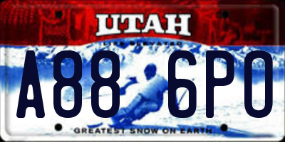 UT license plate A886PO