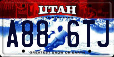 UT license plate A886TJ