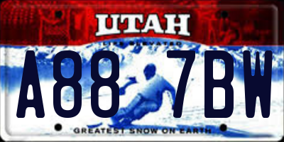 UT license plate A887BW