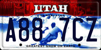 UT license plate A887CZ