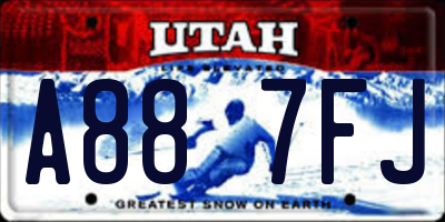 UT license plate A887FJ