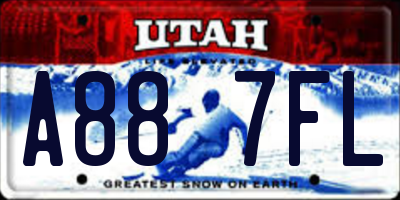 UT license plate A887FL