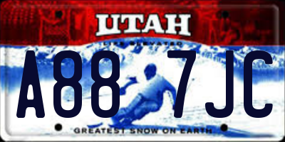 UT license plate A887JC