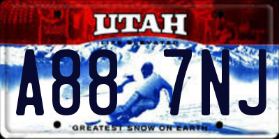 UT license plate A887NJ