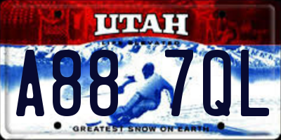 UT license plate A887QL