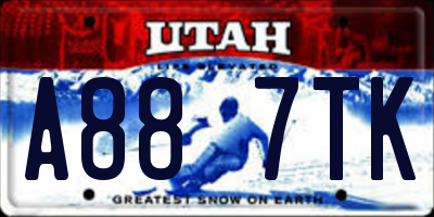 UT license plate A887TK