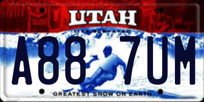 UT license plate A887UM