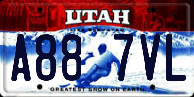 UT license plate A887VL