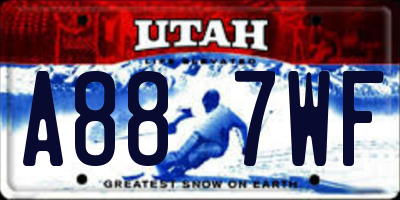 UT license plate A887WF
