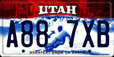 UT license plate A887XB