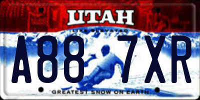 UT license plate A887XR