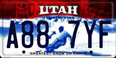 UT license plate A887YF