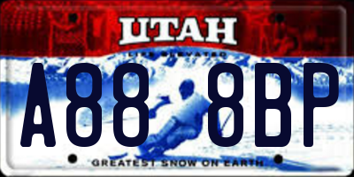 UT license plate A888BP