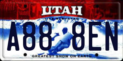 UT license plate A888EN