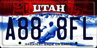 UT license plate A888FL