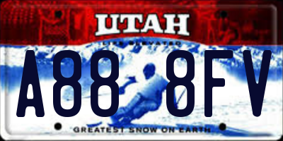 UT license plate A888FV