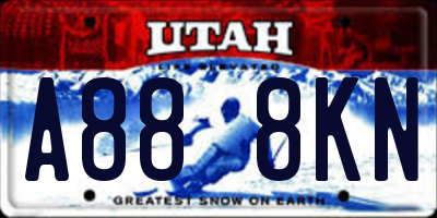 UT license plate A888KN