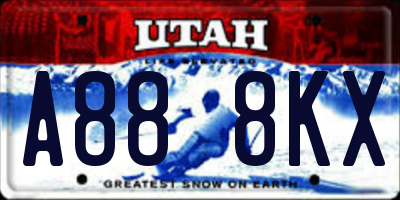 UT license plate A888KX