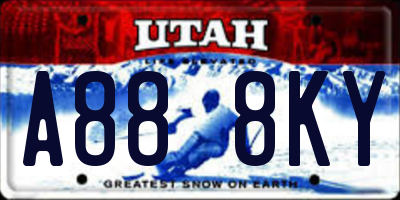 UT license plate A888KY
