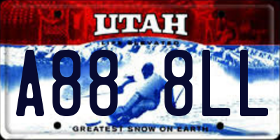 UT license plate A888LL