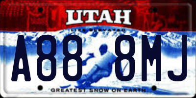 UT license plate A888MJ
