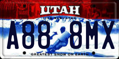UT license plate A888MX