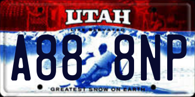 UT license plate A888NP