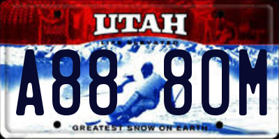 UT license plate A888OM