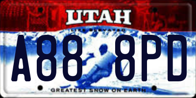 UT license plate A888PD