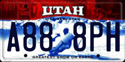 UT license plate A888PH