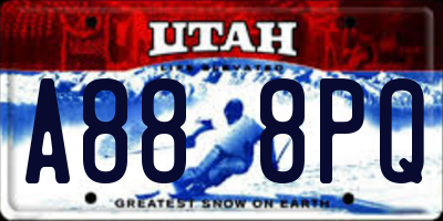 UT license plate A888PQ