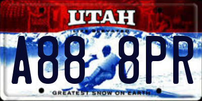 UT license plate A888PR