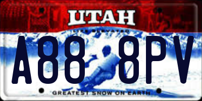 UT license plate A888PV