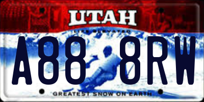 UT license plate A888RW