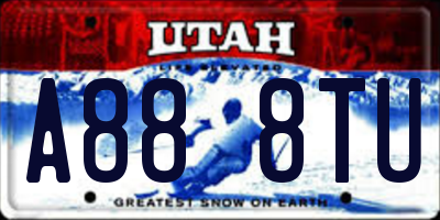 UT license plate A888TU